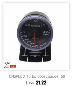 CNSPEED 60MM Black Face Car Auto Voltmeter 8-18 Volt Voltage Gauge With White& Amber Lighting Car meter/Auto Gauge