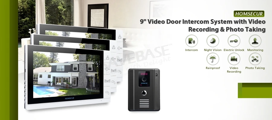Discount HOMSECUR Wired Video Door Phone Intercom System with 9" TFT LCD Monitor+1/4 CMOS Camera 0