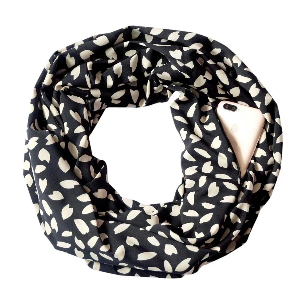 Scarf Women luxury brand Print Winter Scarf shawl Infinity Scarf Pocket