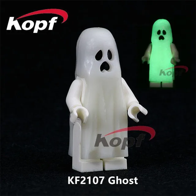 Special Price 20Pcs KF2107 The Horror Theme Movie Halloween Moonlight Glow Ghost Zombie Bricks Building Blocks Action For Children Gift Toys