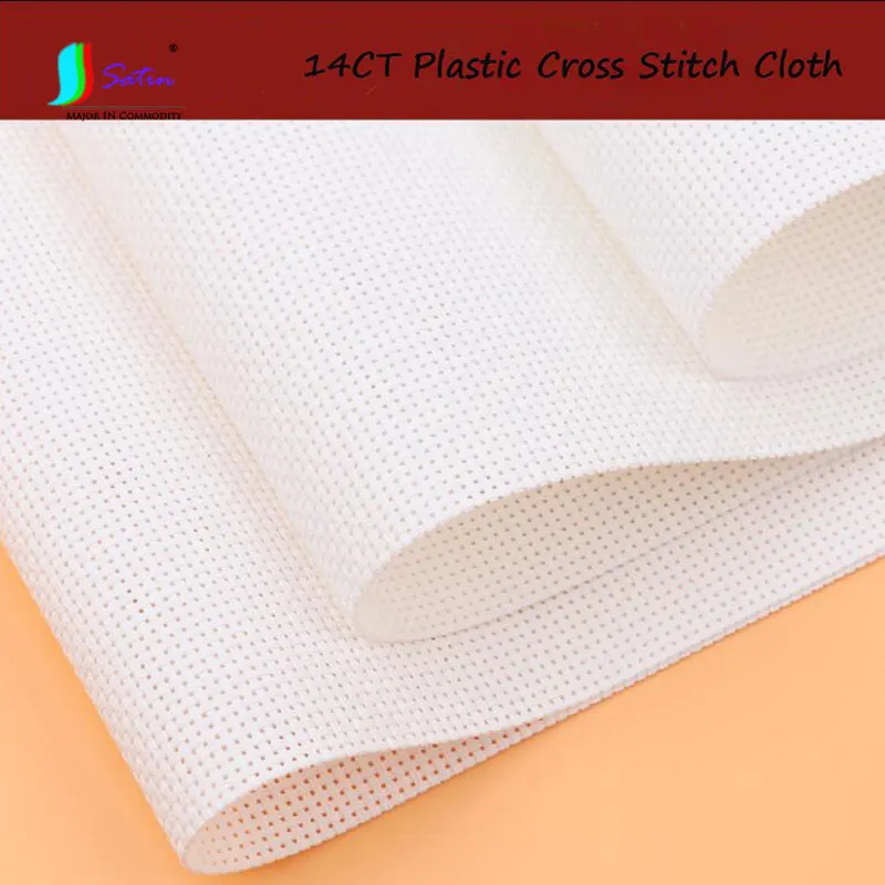 Top Quality 14CT white 2 strands Plastic Aida Cloth for Cross Stitch