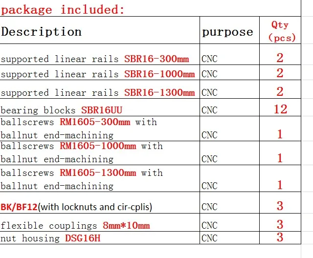 3 SBR16 Линейный Направляющая+ 3 ШВП RM1605+ 3BK/BF12+ гайка Корпус+ муфты для ЧПУ маршрутизатор/Фрезерные станки - Цвет: 300 1000 1300 SBR16