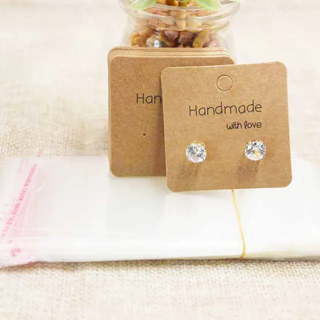 Buy Various design DIY handmade stud earring tag white