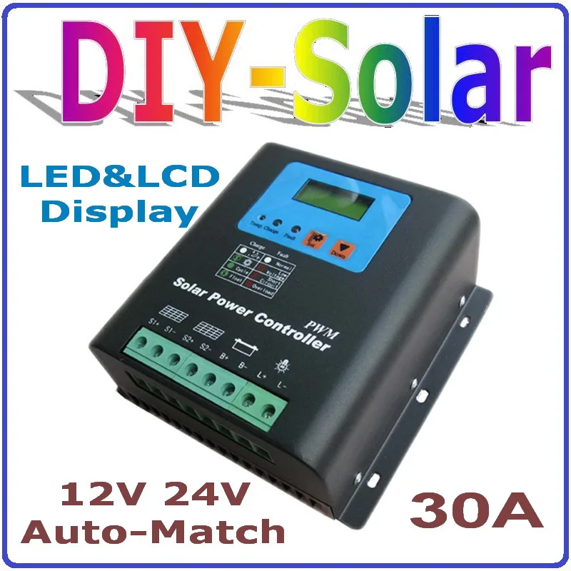Здесь продается  30A solar charge controller 12V 24V auto work, Solar Panel Battery Controller 30A 12V 24V LCD Display Dual Solar Input system  Бытовая электроника