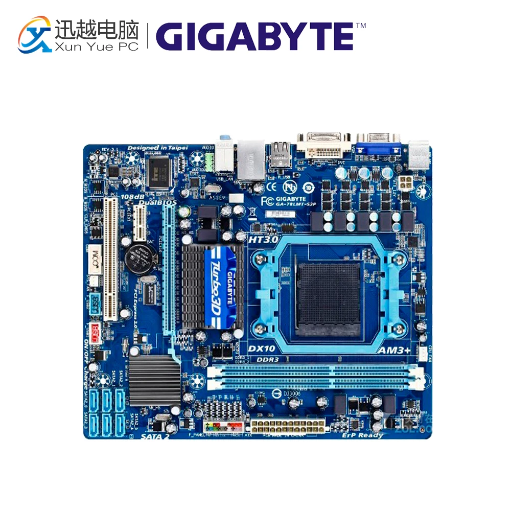 

Gigabyte GA-78LMT-S2P Desktop Motherboard 78LMT-S2 760G Socket AM3 DDR3 SATA2 USB2.0 Micro ATX
