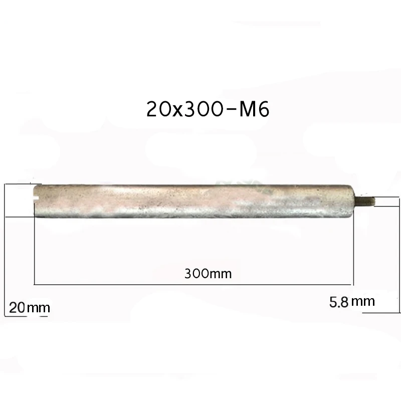 20*300mm-M6 магниевый анод стержень для солнечных систем водонагревателя с " медной гайкой