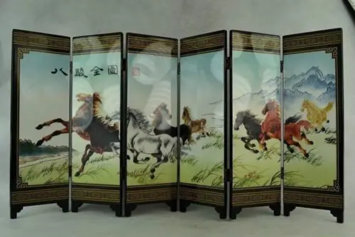 Редкие коллекции старинная ручная лаковая живопись 8 бегущий конь Благородный экран