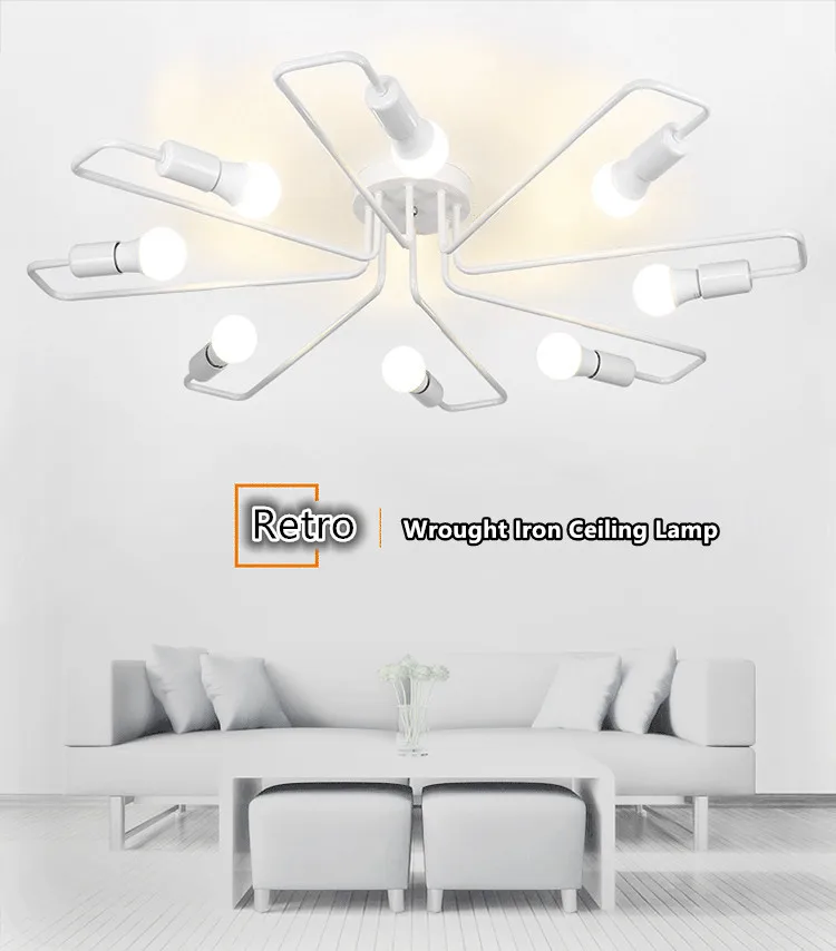 Vintage Chandelier Ceiling Lamp E27 LED Lamparas De Techo Retro Industrial Home Decor Luminaria 2