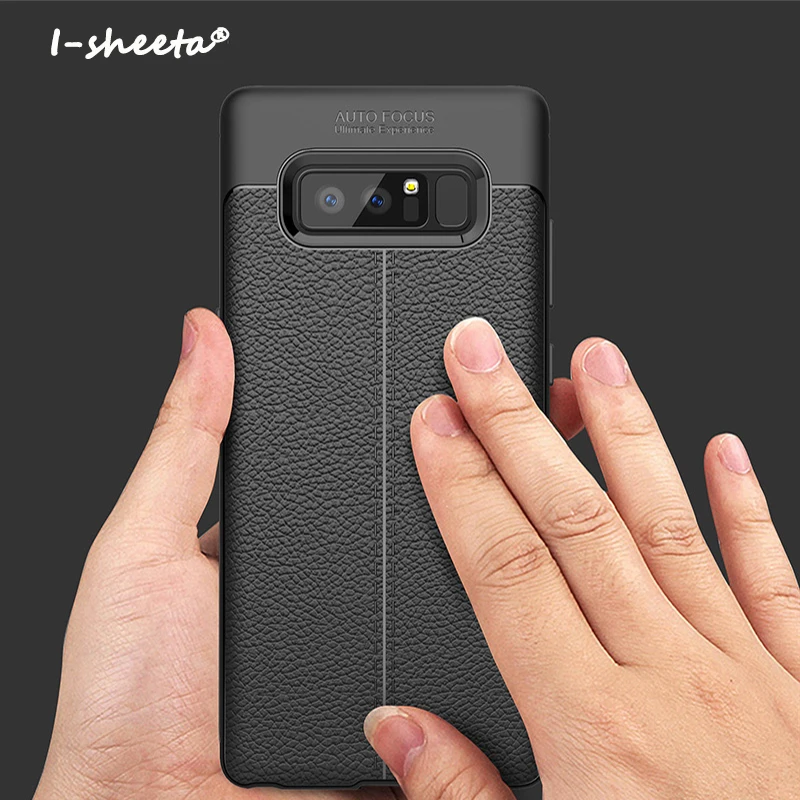

Ultra Thin Soft TPU Silicone Case For Samsung Galaxy Note 5 Cover For Samsung Note 8 9 Note9 3D Litchi Leather Tuxture Fundas