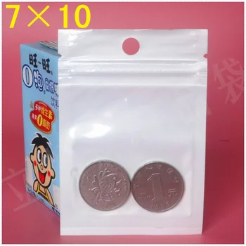 

DHL 7cm*10cm White / Clear Self Seal Zipper Plastic Retail Packaging Storage Bag, Zip Lock Bag Retail Package W/ Hang Hole
