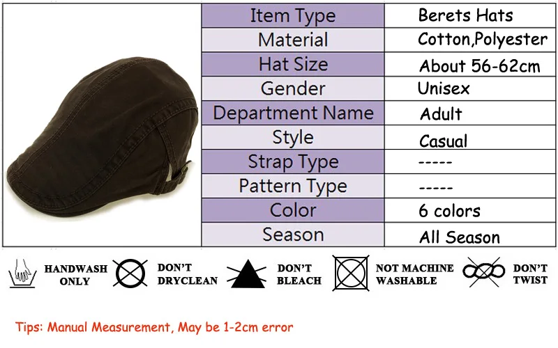men cotton berets