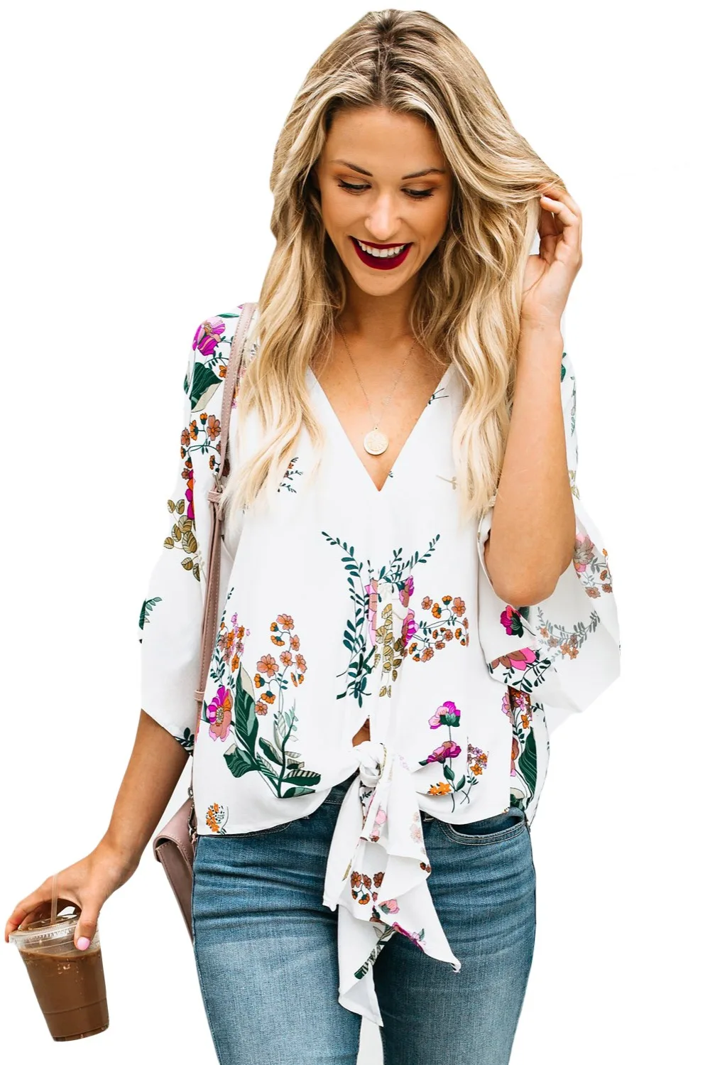 White-Flowery-Print-Tie-Front-Kimono-Sleeve-Blouse-LC251052-1-1
