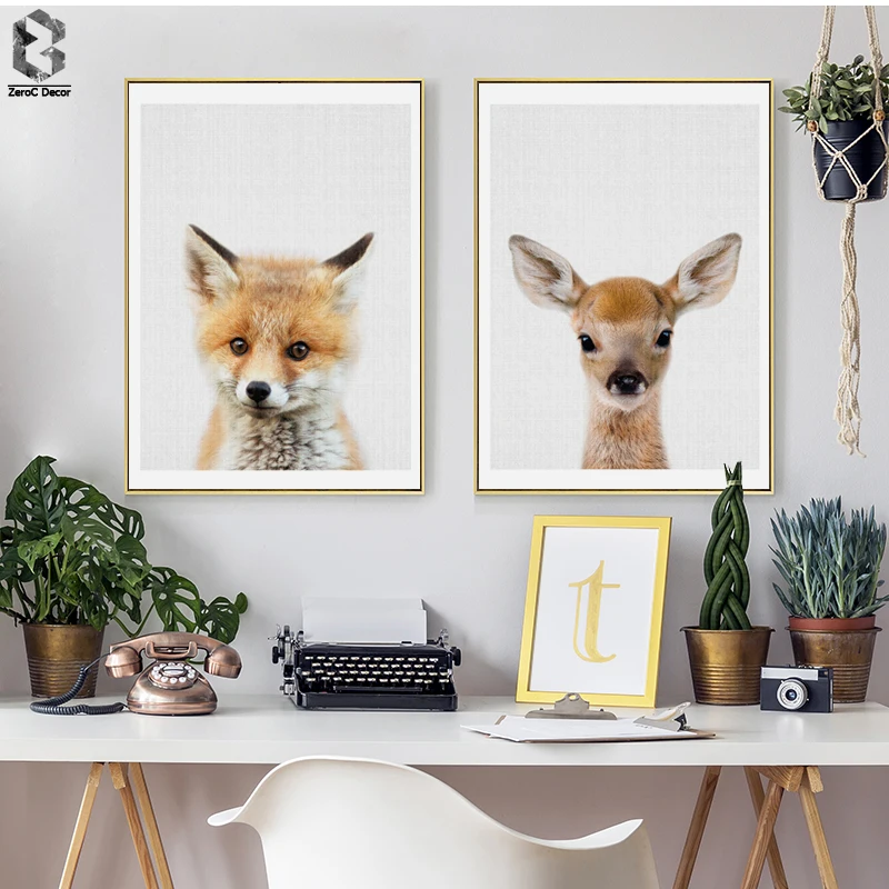 buy wall art baby deer fawn enjoy flowers art poster US SELLER