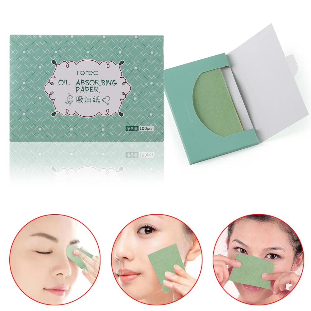 

100 sheets/pack Green Tea Facial Oil Blotting Sheets Paper Cleansing Face Oil Control Oil Absorbing Paper Beauty Makeup Tools