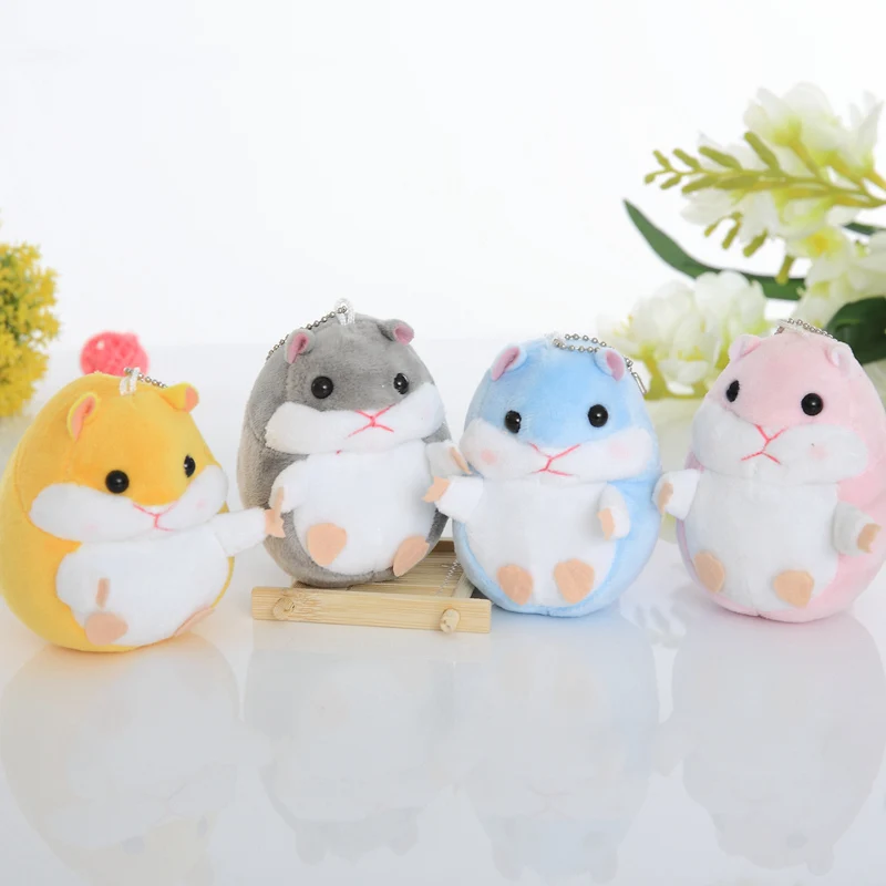 

10CM Cute Plush Hamster Pendant Toy Bag Backpack Keychain Stuffed Animals Doll Kids Toys for Children Girls Birthday Gift