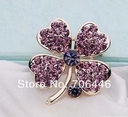 Брошь В Виде Цветка клевера с кристаллами|pin brooch|flower pin broochflower |