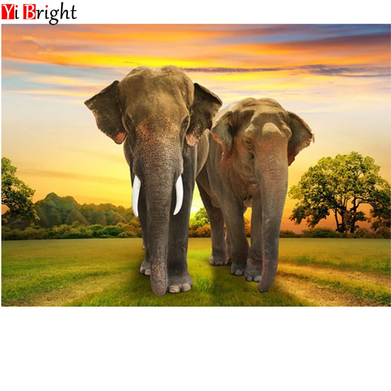 

Diy 5D Diamond Painting Elephant Icon Full Square Rhinestones Mosaic Picture Diamond Embroidery animals Pattern Wall XY1