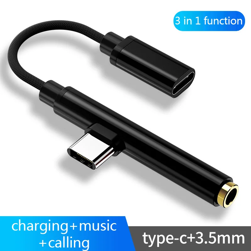

2 In 1 Convert To 3.5mm Jack Audio Adapter Converter For Type C 3.5mm Jack Converter For Samsung Xiaomi Huawei P30 Converters