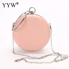 Famous Designer Women Evening Bag Pink Ladies Handbag Luxury Clutch Bag Korean Small Round purse Fashion Chain Messenger Bags xiyuan brand luxury full diamond clutch pineapple ladies rhinestone evening bag chain clutch purse banquet handbag messenger bag