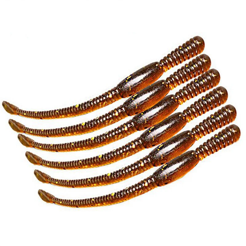 

24pcs/lot 1.1g 80mm Long Earthworm Brown Soft Lure Fake Bait Leurre Souple Fishing Lure Soft Worm Fishing Tackles