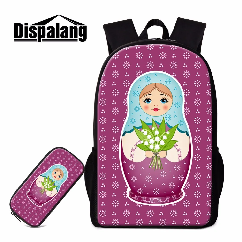 Dispalang школьный рюкзак русские куклы печатает милый Bookbag Карандаш сумка для девочек стильный Bagpack Прохладный мультфильм Mochilas