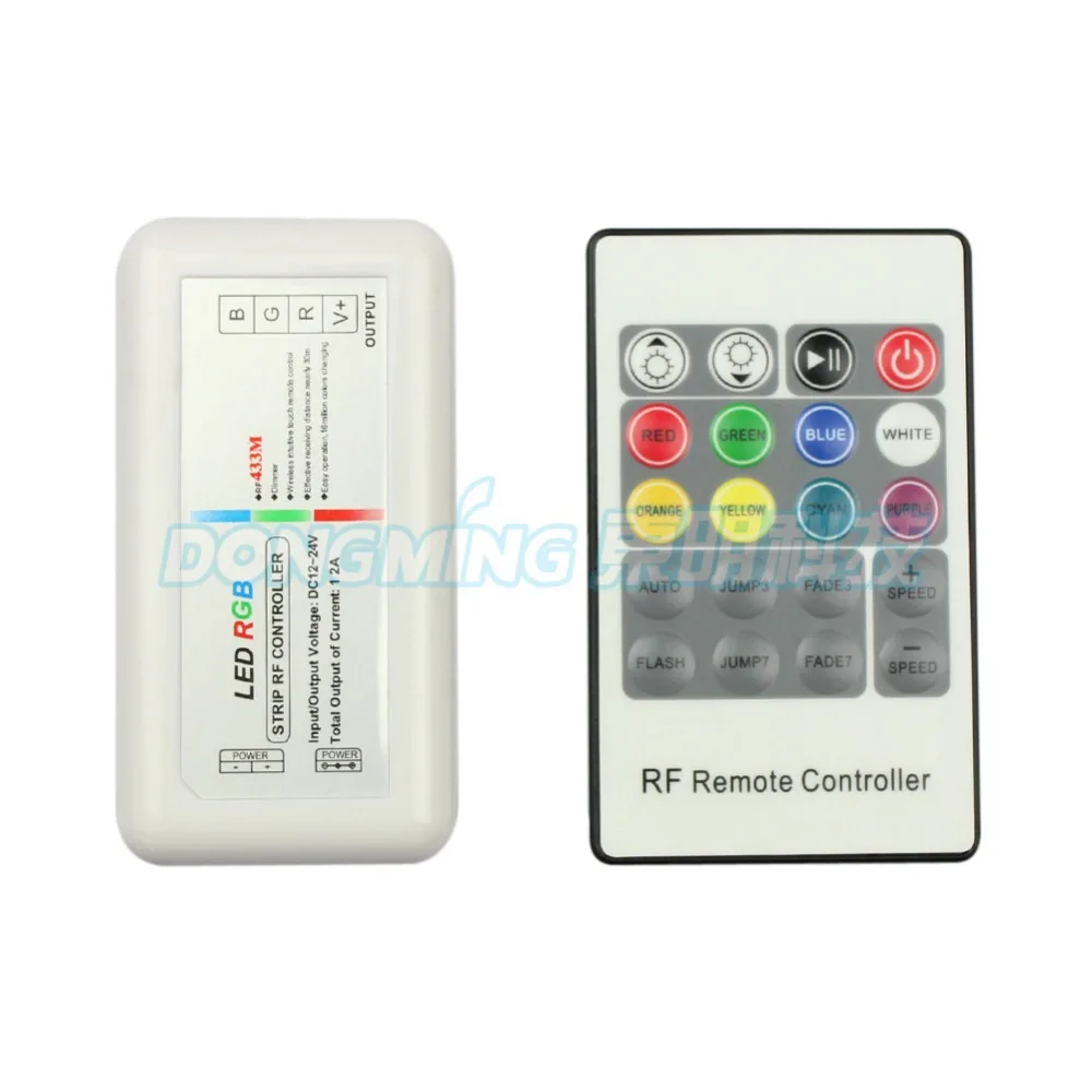 DC 12V 24V 12A 433M LED rgb controller Wireless 28key RF Remote