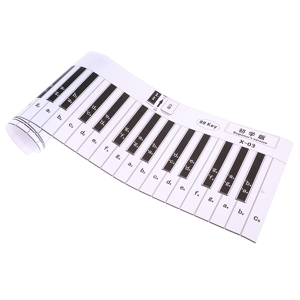 Waterproof Paper Anti-Dust 88 Key Piano Keyboard Finger Practice Guide Teaching Aid for Student Beginner Child Piano Keyboard