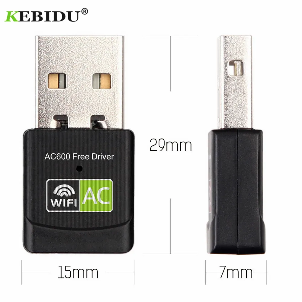 KEBIDU беспроводной USB Wi Fi адаптер AC 600 Мбит/с 2 4G 5G сетевая карта антенна приемник