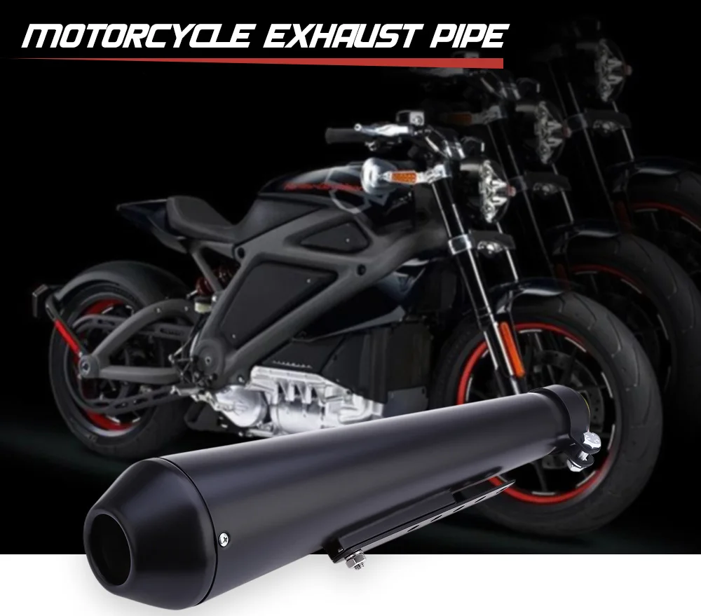 

Motorcycle Exhaust Pipe Chrome Material for Harley Davidson Scooter 1995 - 2016 with Internal Baffle and Adjustable Clamp