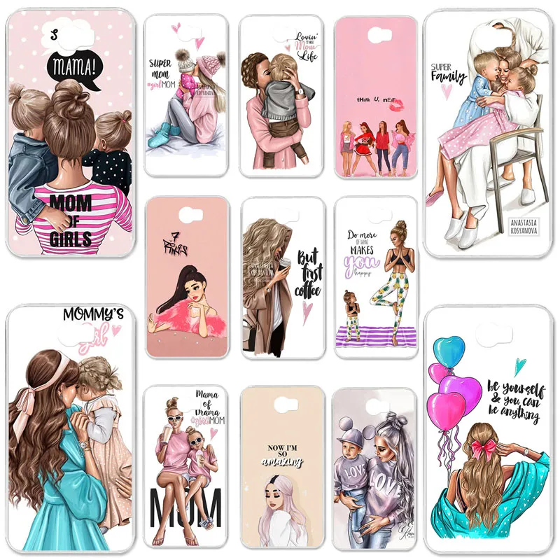 

Uppbo Phone Cases For Huawei Y5II Y6II Compact 5.0 Honor 5A CUN-TL00 5.0 inch Black Brown Hair Baby Mom Girl Queen Soft TPU Case