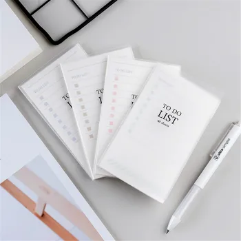 

40 Sheets Memo Pads Self-adhesive To Do List Office School Post It Note with Plasitc Hard Cover Small Planner