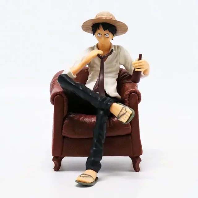 Special Offers High Quality Anime One Piece sofa suit Luffy Action Figure Mdoel Toys pvc Collection Figurine luffy Toys 15cm