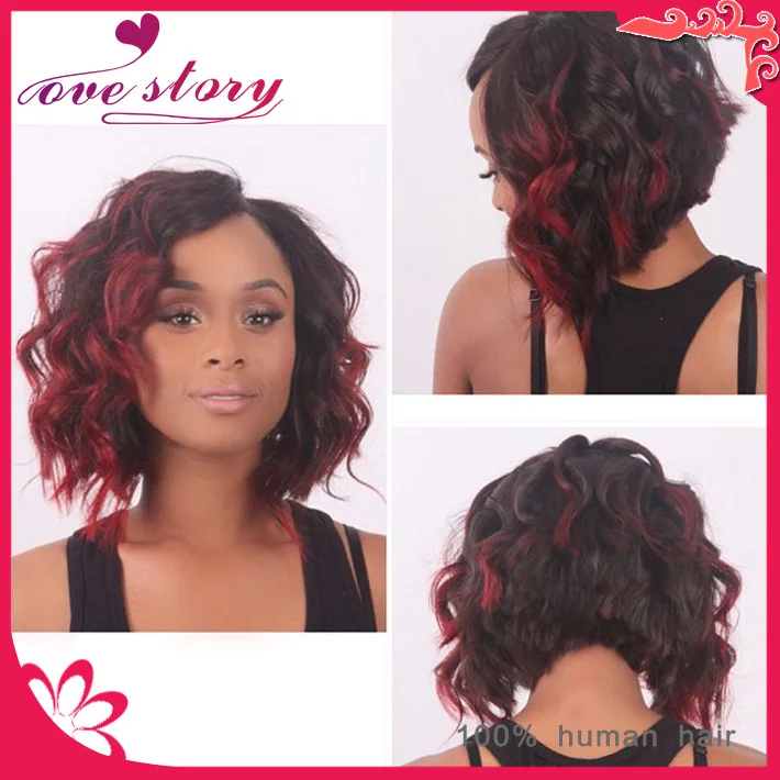 Hot Resist Human Hair Short Lace Wig Bob Cut Full Lace Wig Red Highlight Curly Layered Bob Wigs Virgin Hair Lace Front Wigs Unknown Aliexpress