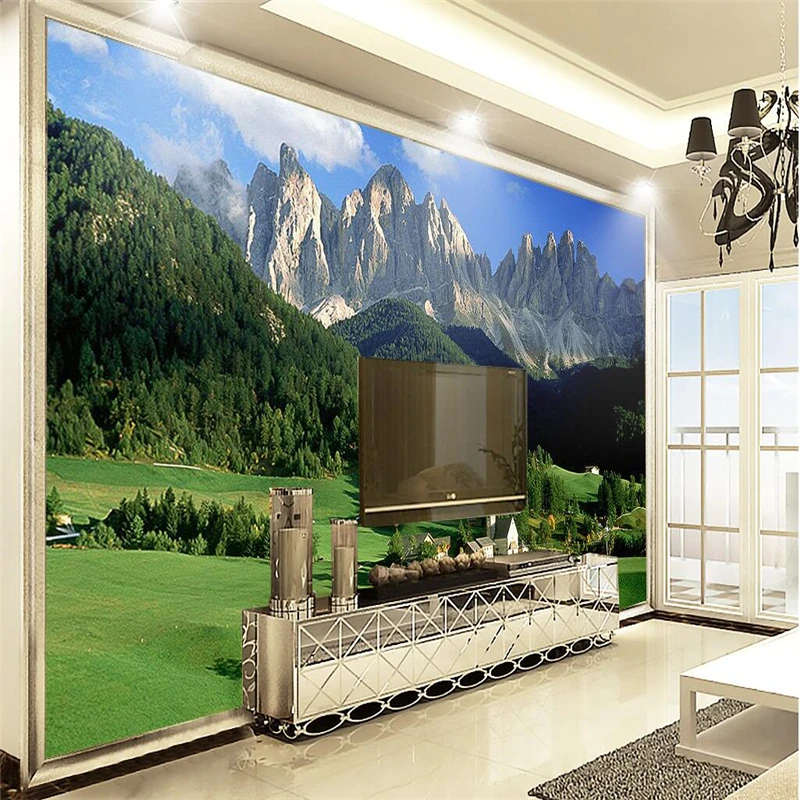 Custom photo wallpaper wall murals wall stickers atmospheric peaks towering spectacular scenery living room TV wall