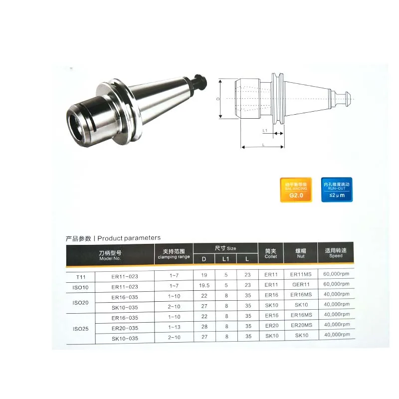 Новые зажимное приспособление для точного измерения chuck ISO20 ER11 23L держатели высокая скорость держатели для Пекин резные фрезерный станок