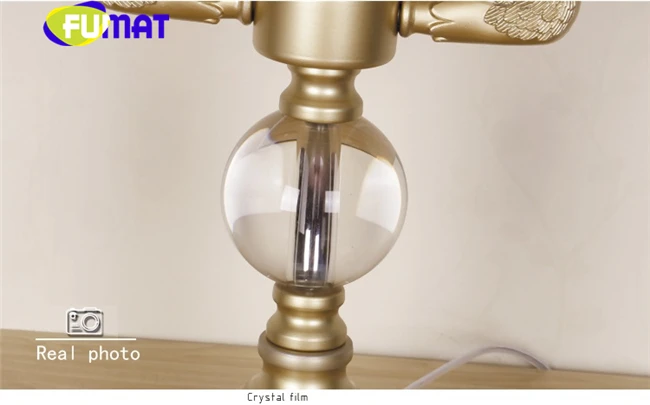 Фумат K9 кристалл настольные лампы Лебедь моделирование модели E14 4LED лампочки золото Роскошные декоративные Европейский Стиль лампа