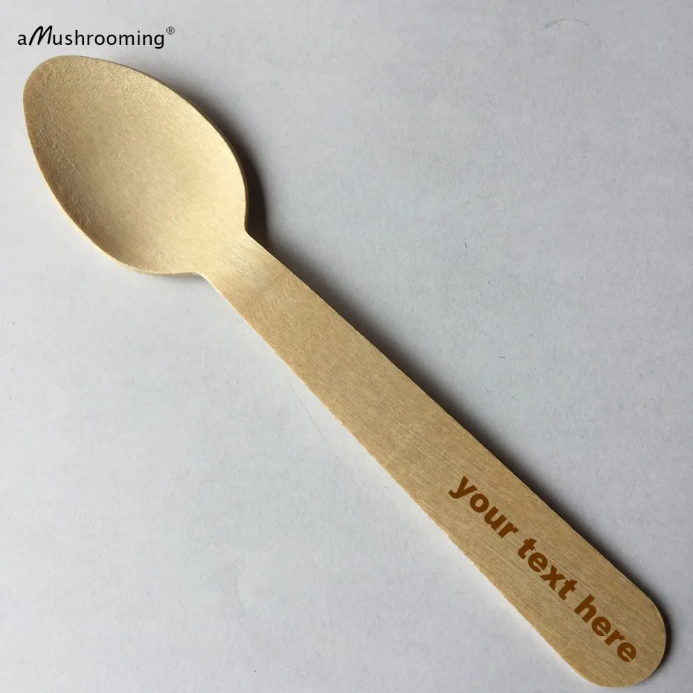 x3000 Custom Order Word Disposable Wooden Spoon Party Wooden Cutlery