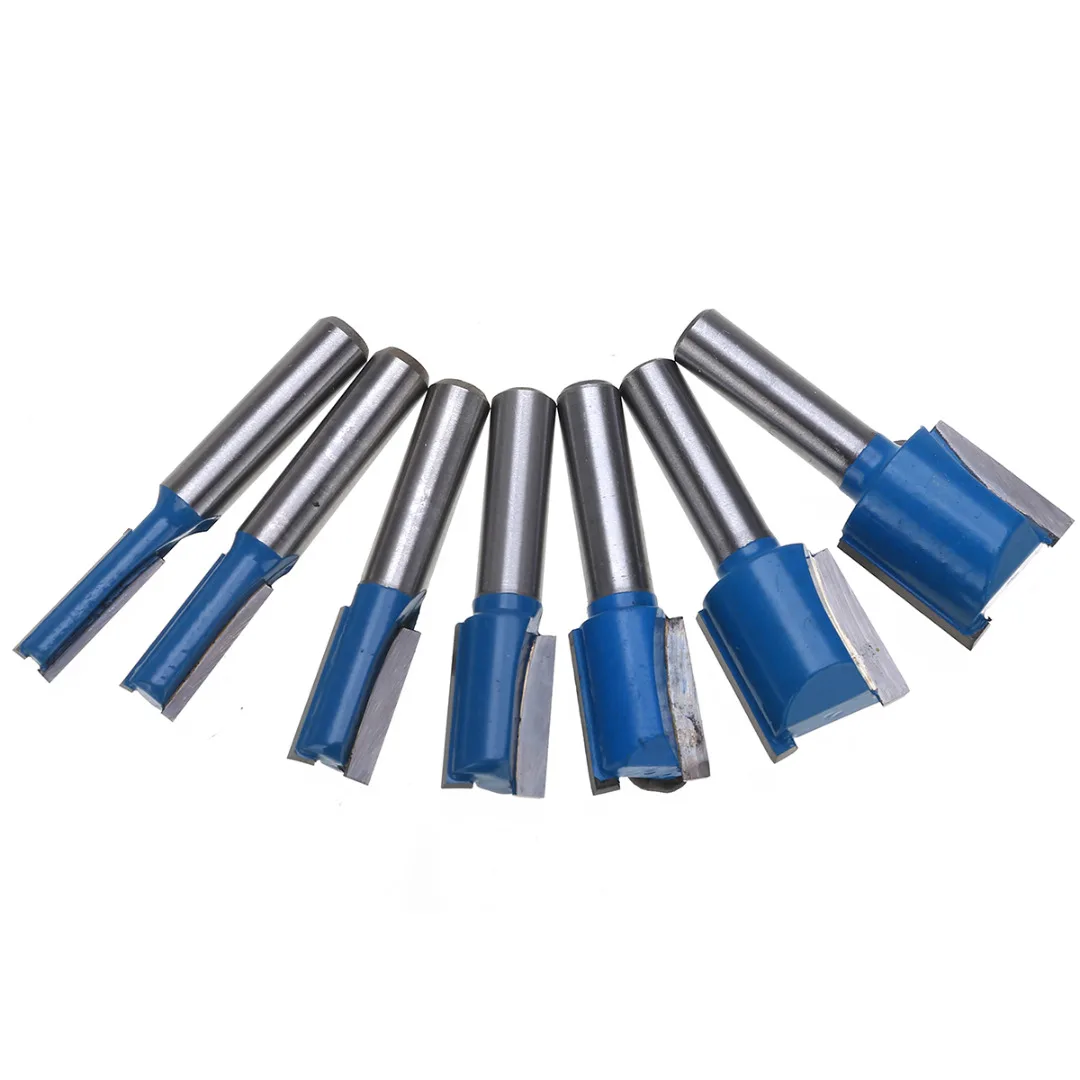 1Pc 8mm Medium Carbon Steel Shank Straight Router Bit Set 6/8/10/12/14/18/20mm Cutting Diameter Used On Turning Lathe Machine