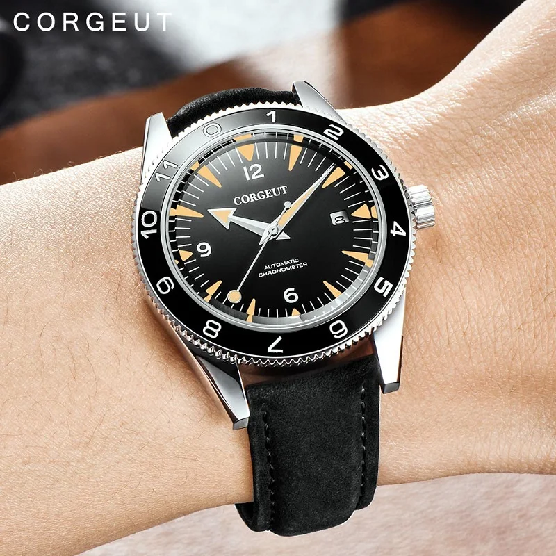 

Luxury Brand Seepferdchen Military Mechanical Watch Men Luminous Automatic Sport Design Clock Leather Mechanical Wrist Watches