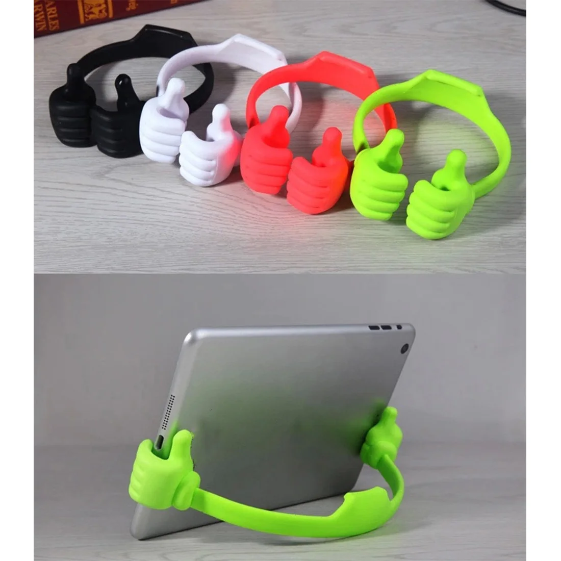 

Etmakit Adjustable Holder Thumbs Modeling Phone Stand Bracket Holder Mount for ipad iPhone Samsung phone Tablets Random Color