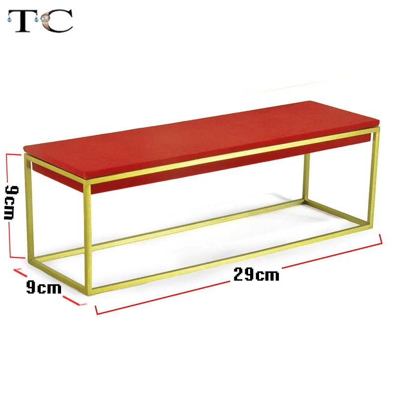 Ювелирные изделия Дисплей Нержавеющая сталь красный бархат серьги Дисплей Цепочки и ожерелья Витрина Jewellery Дисплей стойки держатель