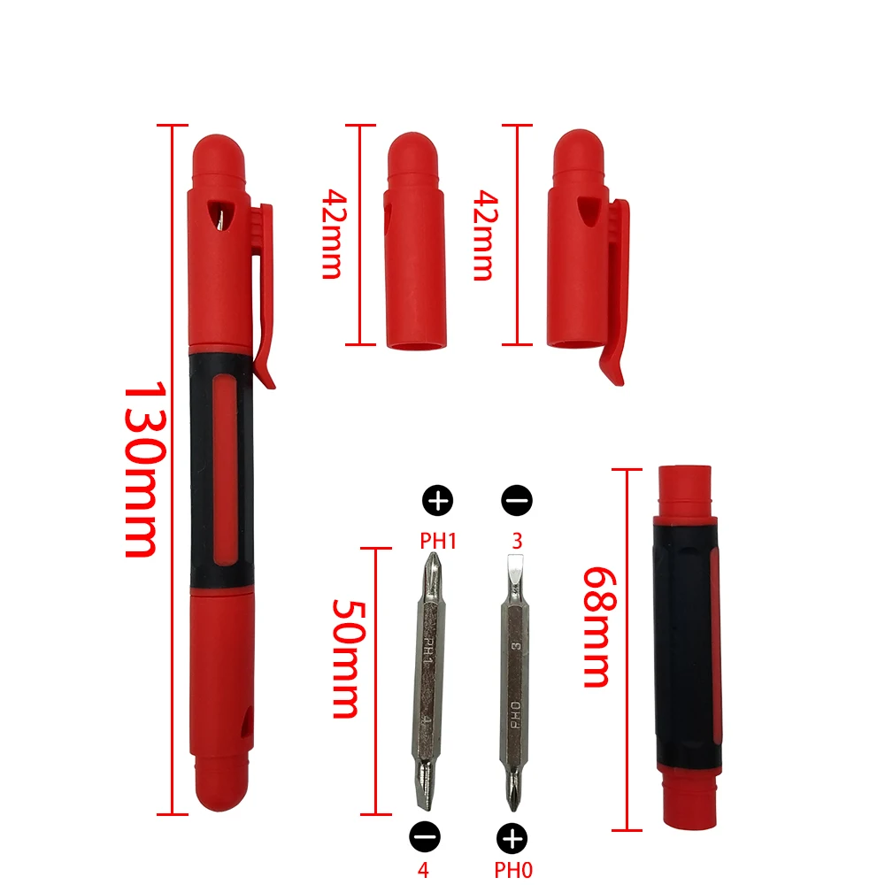 Мини-ручка-отвертка с прорезями 3 мм и 4 мм и Phillips PH0 PH1 отвертка с магнитным карманным инструментом DIY ручные инструменты