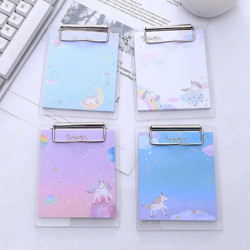 

12 Sets Memo Pads Sticky Notes Cosmic Unicorn Board Clamp notepad Daliy Scrapbooking Stickers Office School stationery Bookmark