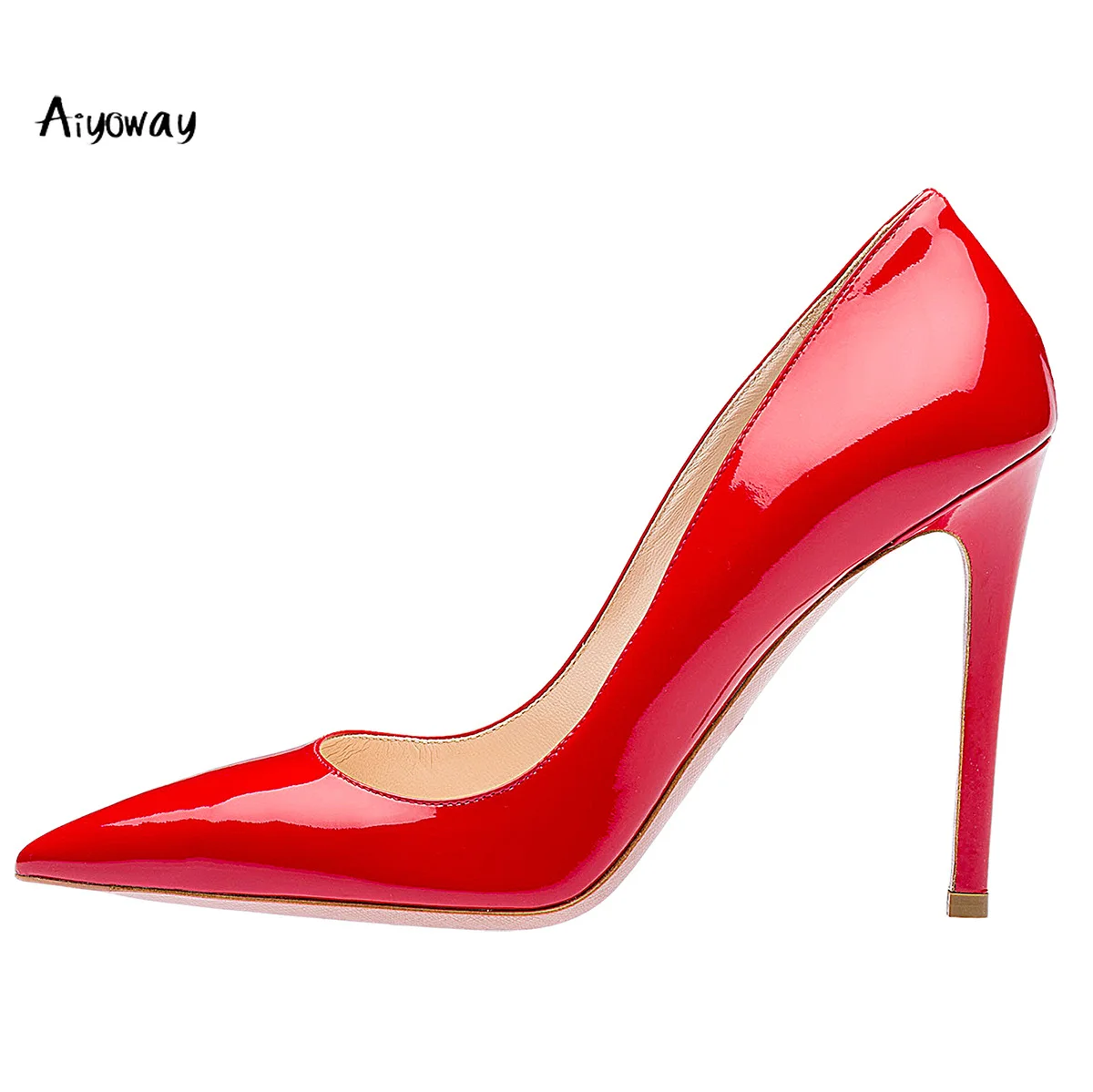 

Aiyoway Women Shoes Pointed Toe High Heels Pumps Autumn Spring Party Clubwear Shoes Slip-On Patent Leather Ladies Thin Heels