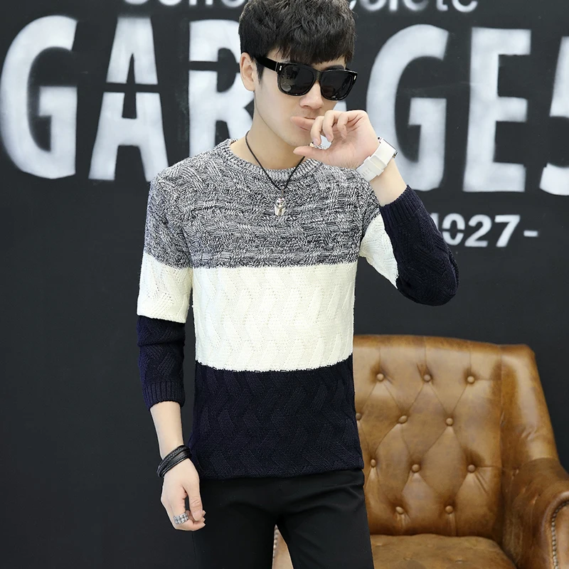 sweater men upper garment sweater render male thin model Male han edition round neck long sleeve knit winter men sweater