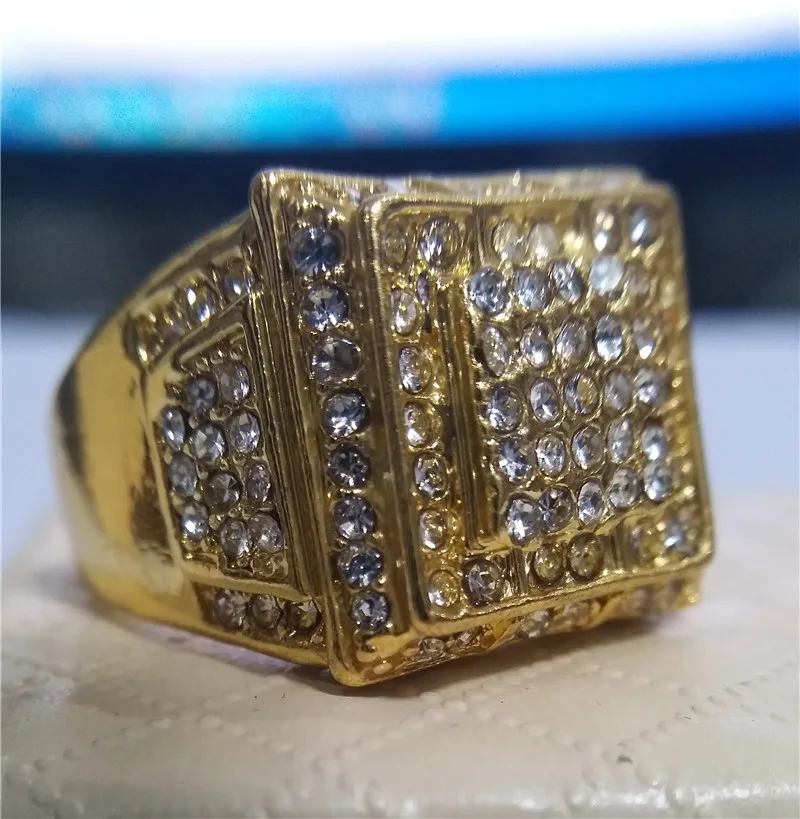 Квадратный AAA+ кубический циркон кольцо медь Материал Золото Серебро Цвет Iced Out Полный CZ хип хоп кольца для мужчин модные украшения подарок
