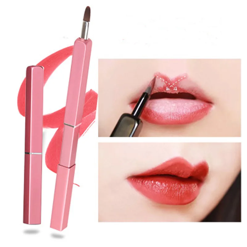 

New Lip Brushes Portable Retractable Lip Brush Square Makeup Lipstick Brush Beauty Tool with Cover