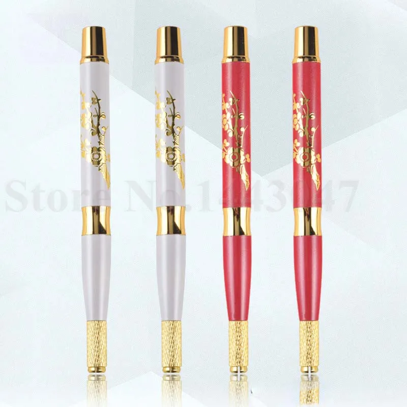 Freeshipping 2Pcs Red Microblading Needle Tattoo Manual Pen Permanent Makeup Eyebrow Handmade |
