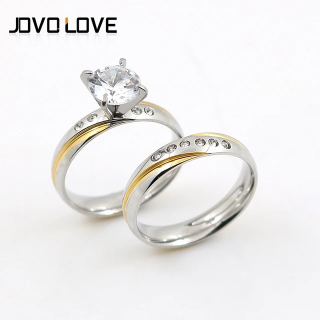 Jovo Anniversary Wedding Rings Sets For Silver Jovo Anniversary Wedding Rings Sets For Silver Colors Round With Design Crystal