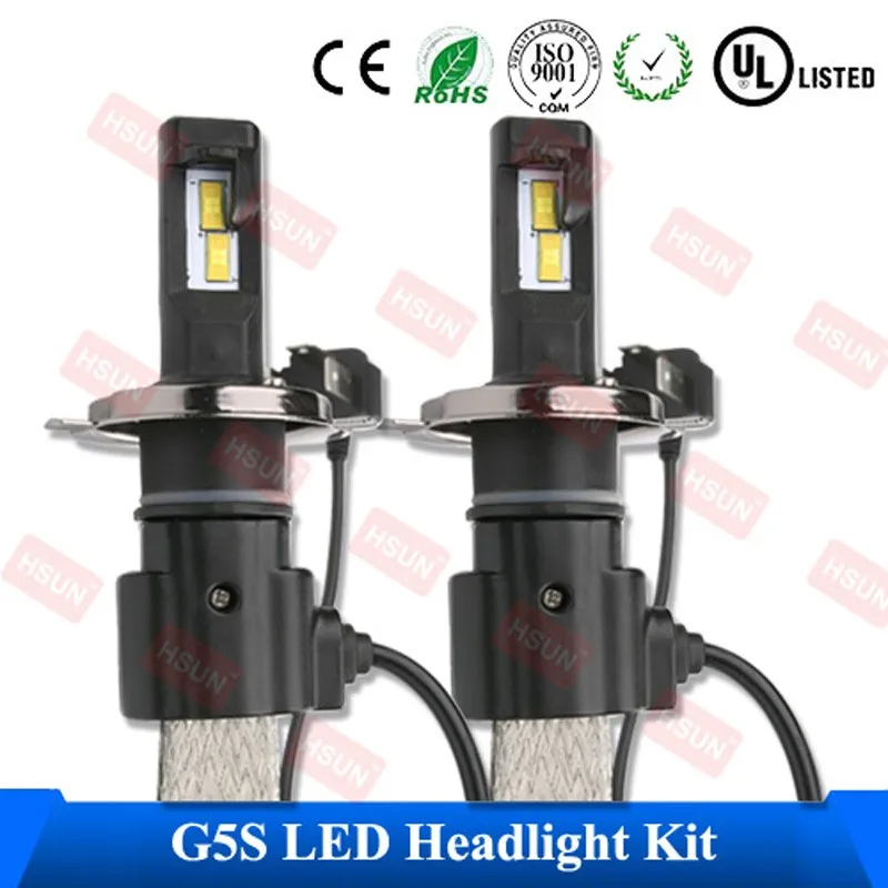 1Set/Lot Free Shipping 40W 5000LM Auto LED Headlamp Kit Of H4 High Low